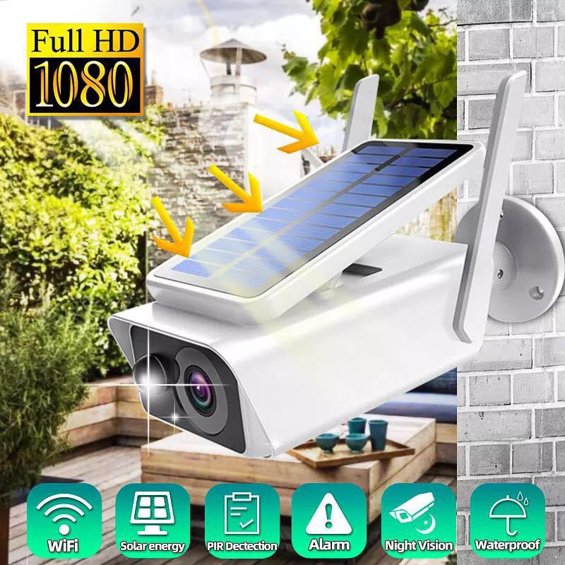 Zonnecamera draadloze 3MP batterij aangedreven WiFi IP -camera's Outdoor 8W Surveillance Waterproof CCTV PIR voor smart home -beveiliging