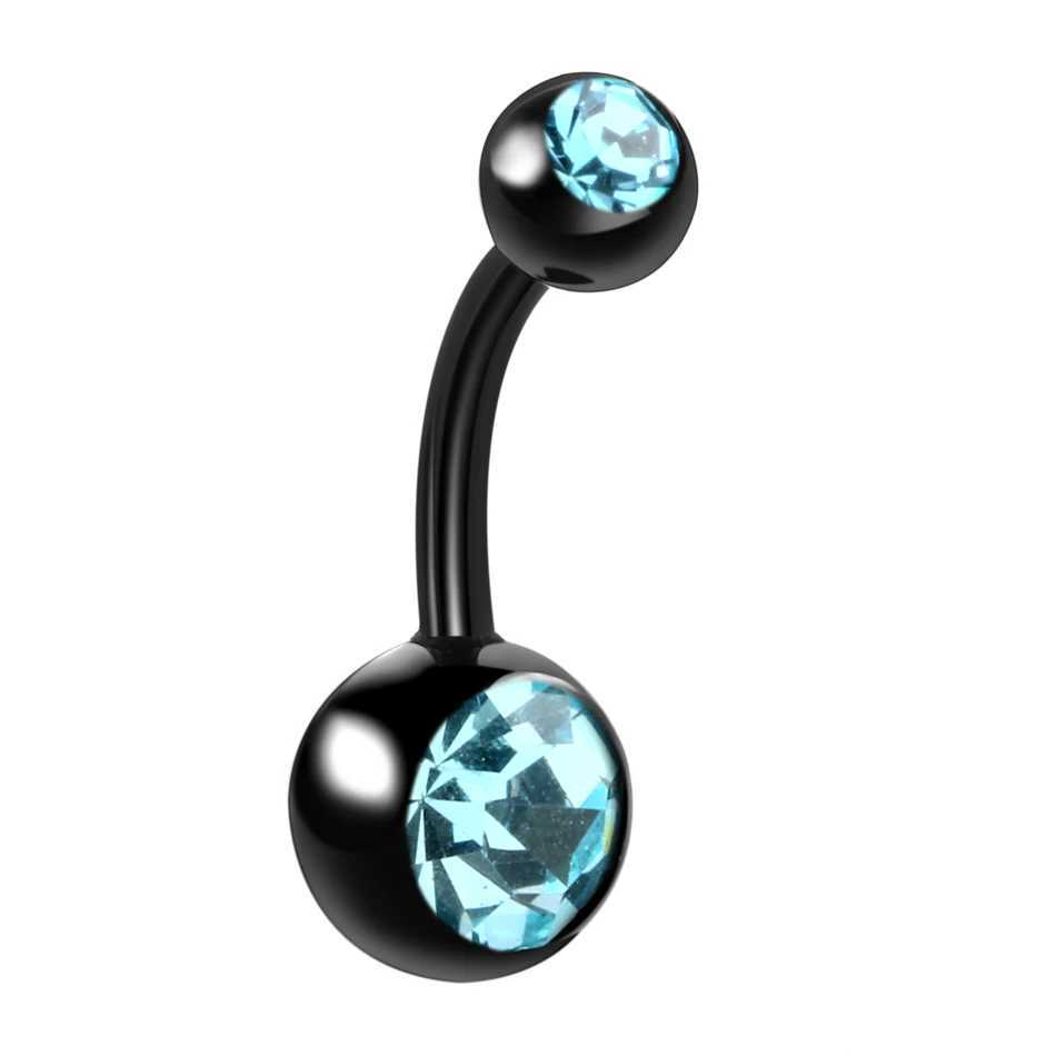 Navelringe /Los Chirurgischer Stahlbauchknopf Ringe CZ Kristall Navel Piercing gemischte Farben Ombligo Pircing Sexy Frauen Körperschmuck 14g D240509