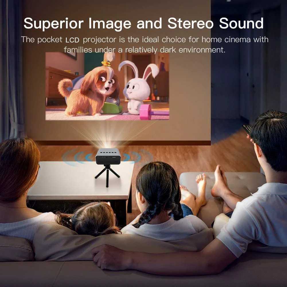 Projetores YT500 LED Vídeo móvel Mini Projetor Home Teatro Player Player Childrens Gift Cinema Cable Mesmo projetor de tela J240509