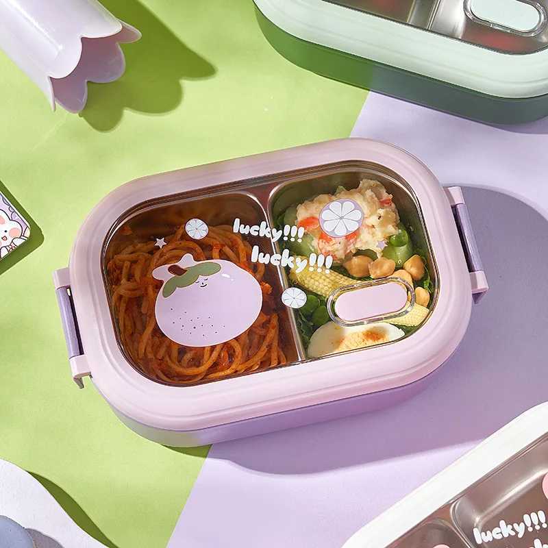 Borse da pranzo borse bento scatola portatile in acciaio inossidabile scatola da pranzo a prova di tifo alimenti a microonde bambini bambini Scuola di picnic