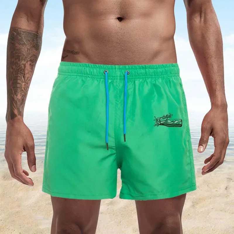 Męskie szorty męskie szorty pięć punktów letnich strojów kąpielowych Men Men Swimsuit Swimming Trunks Bokser Short Beach Shorts Surf Board Mens Ubranie S-4xl Y240507