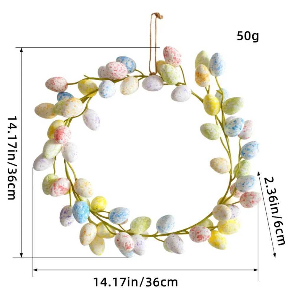 Couronnes de fleurs décoratives 36 cm de Pâques couronne d'oeuf à la gueule de gamme couronne en plastique couronne de mousse colorée décorations de Pâques de Pâques