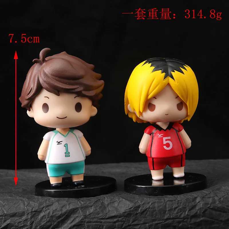 Figuras de brinquedo de ação haikyuus figura brinquedos q versão kenma kozume shoyo hinata kotaru bokuto yu nishinoya vôlei modelo bonecas t240506