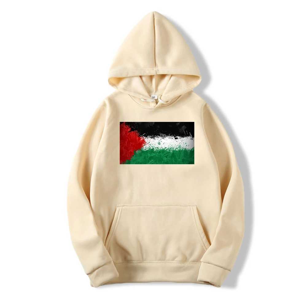 Men's Hoodies Sweatshirts Fashionable Autumn 2021 Mens Hoodie Palestine Flag Sweatshirt Comfortable Soft Hoodie Simple Dance Casual Mens Sweatshirt T240508