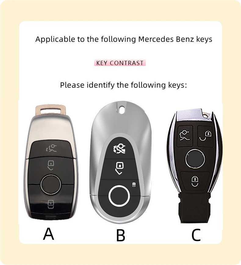 Auto sleutel TPU -autosleutel Case Cover Shell FOB voor Mercedes Benz A B C E S Klasse W204 W205 W177 W212 W213 W176 GLC CLA CLE AMG X167 Keychain T240509