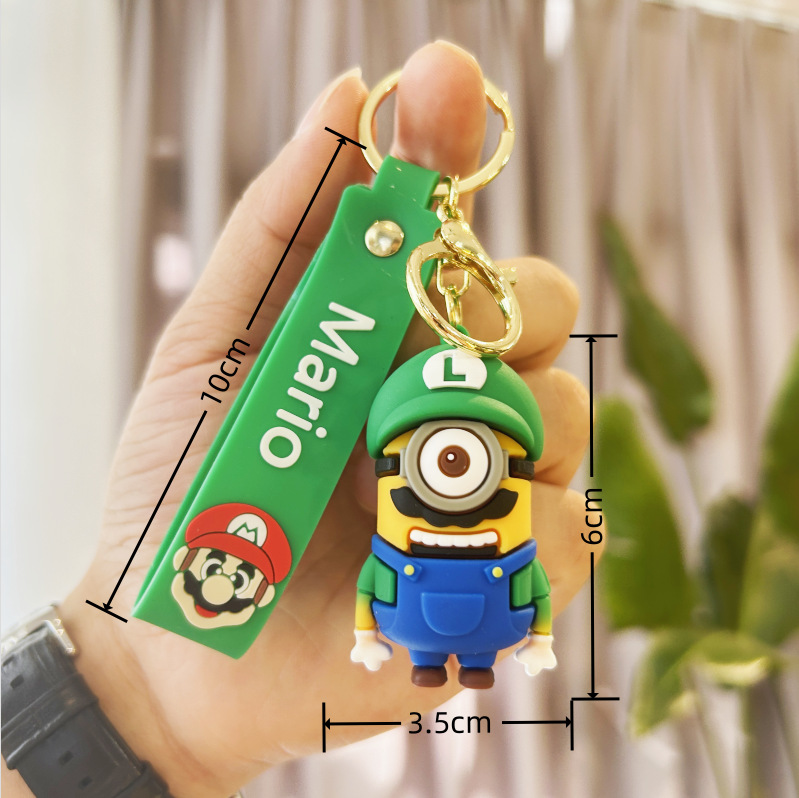 Cross border cartoon cross dressing small yellow keychain nostalgic game cute small mushroom keychain bag pendant