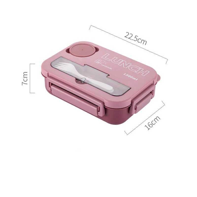 Lunchboxen Bakken Lunchbox met vork en lepel voor kinderen Microwave Bento Boxes Set Set Food Storage Container Dipsaus Case 30ml