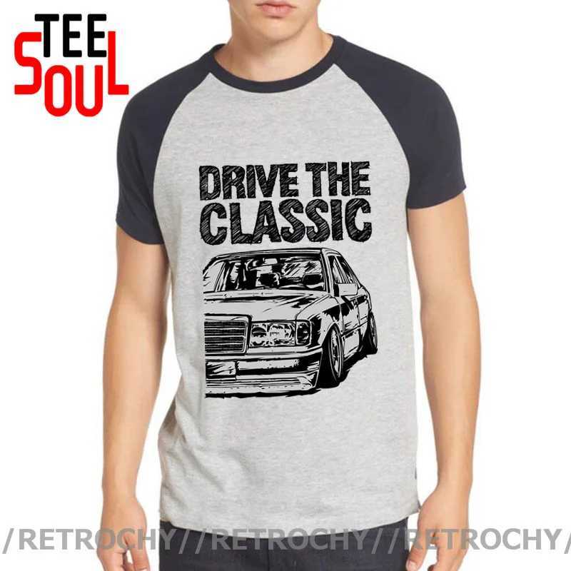 T-shirts masculins masculine nouveau t-shirt S-6xl Drive Classic Car W124 W201 T-shirt Top Design 2021 New Fashion T-shirt Last Summer D240509