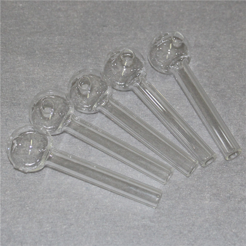 Tubo de vidro de vidro transparente Óleo de unha Jumbo tubos espessos transparentes ótimos tubos fumantes concentrados de queimador de vidro para fumantes por atacado