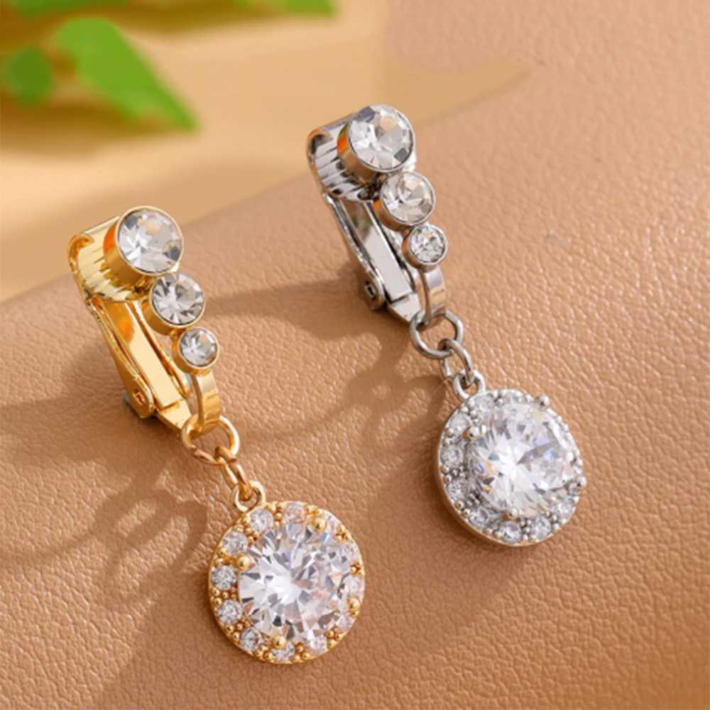 Navel Rings 3/5 Reverse Crystals Faux Fake Belly Button Ring Belly Piercing Nombril Clip on Umbilical Navel Cartilage Clip Body Jewelry Gift d240509