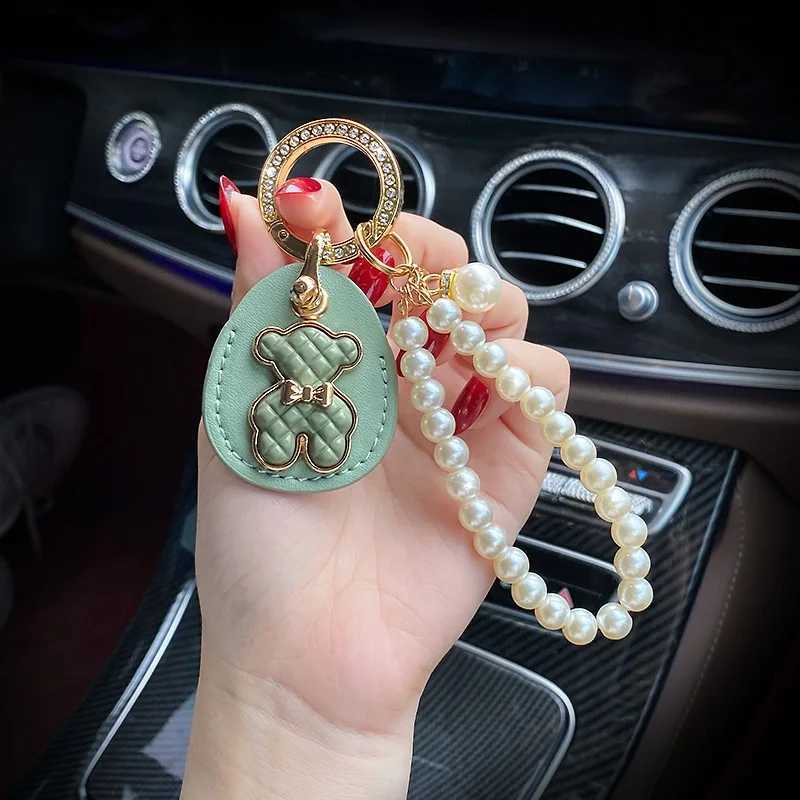 Anahtarlıklar Landards sevimli ayı araba anahtarlık la çanta kolye anneler günü anahtarlık anahtar yüzük ince kolye anneler günü hediye takılar J240509