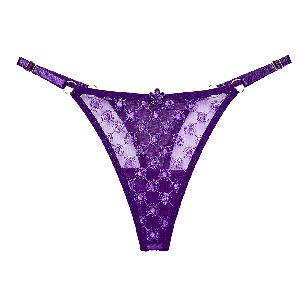 Calcinha de preço baixo, design florais transparente Florefly Butterfly Women Women Triângulo G-String calça curta