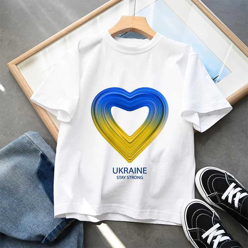 T-shirty urocze ukraińska koszulka chłopca Tshirt ukraińska koszulka harajuku dziecięca koszulka Little Boy Girl Unisex T-Shirtl240509