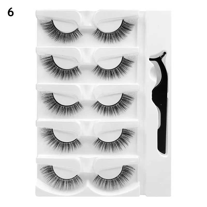 False Eyelashes Natural curly self-adhesive false eyelash glue can be reused to extend eyelashes 3D artificial mink hair waterproof tape eyelashes d240508