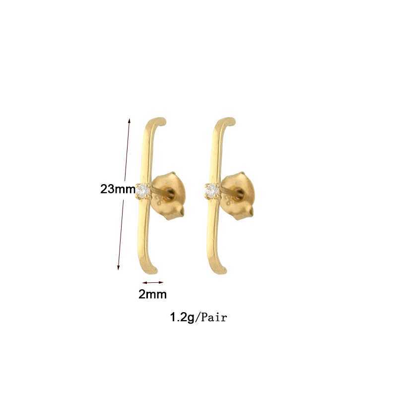 Dangle Kronleuchter Tiande Goldfarbe Doppelkette Dangle Ohrringe für Frauen Zirkonstierstiel Ohrstolf Ohrringe 2022 Trendy Schmuckzubehör T240509