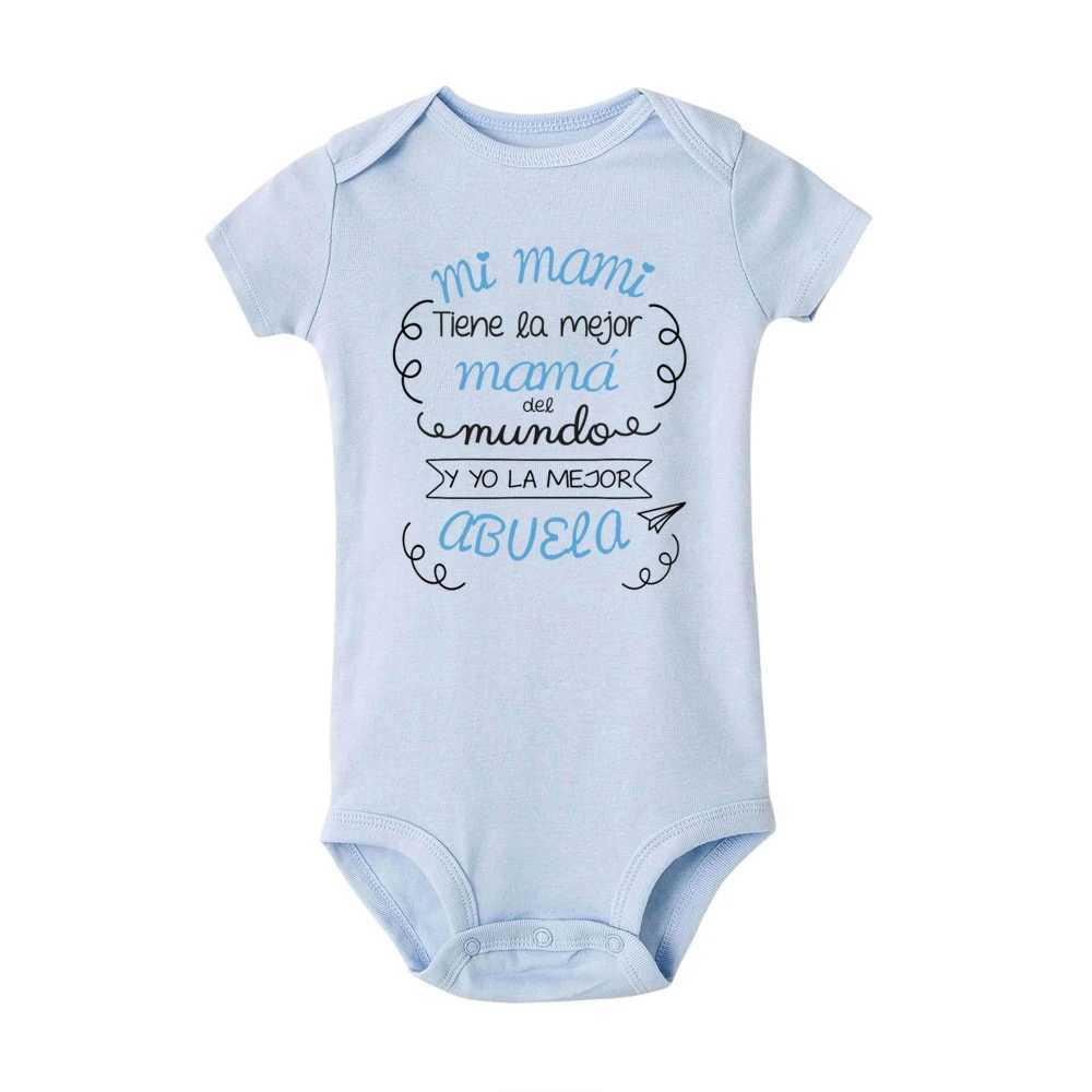 Rompers My Mom Has The Best Mom in The World and I Have The Best Grandmother Baby Bodysuit Infant Short Sleeve Jumpsuit Newborn Romper T240509