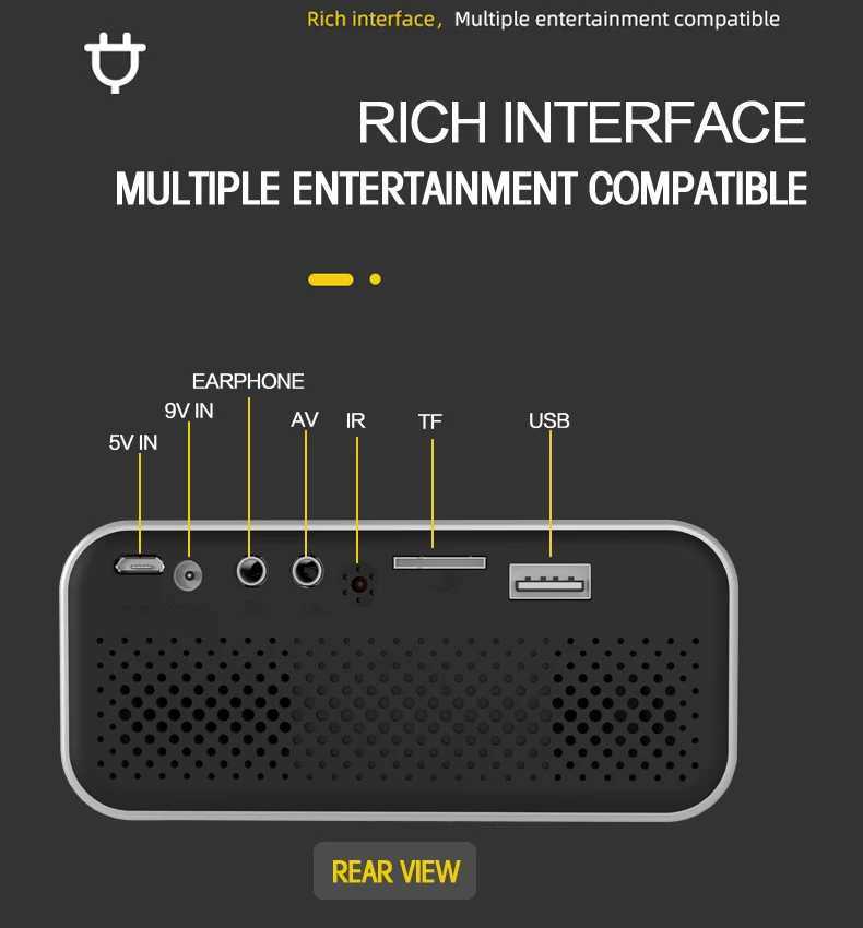 プロジェクターYT500マルチメディアプロジェクターHDポータブル小型容量大画面ホームシアター屋外エンターテイメントプロジェクトJ240509