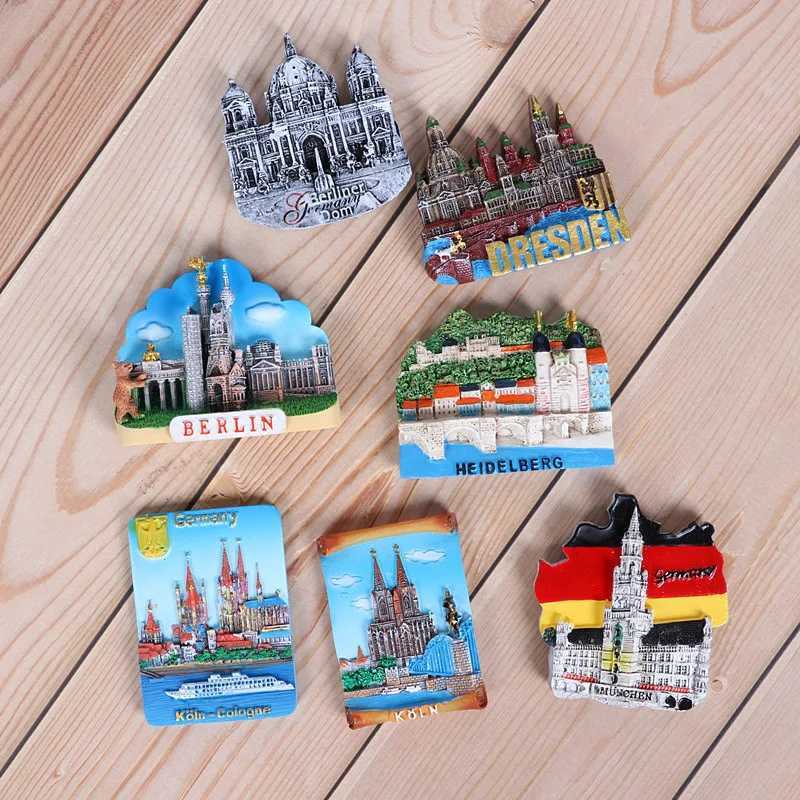 fridge magneten Duitse toerist Souvenir 3D -koelkast Sticker Berlijns architectuursticker Keulen Kathedraal Heidelberg Neckar River