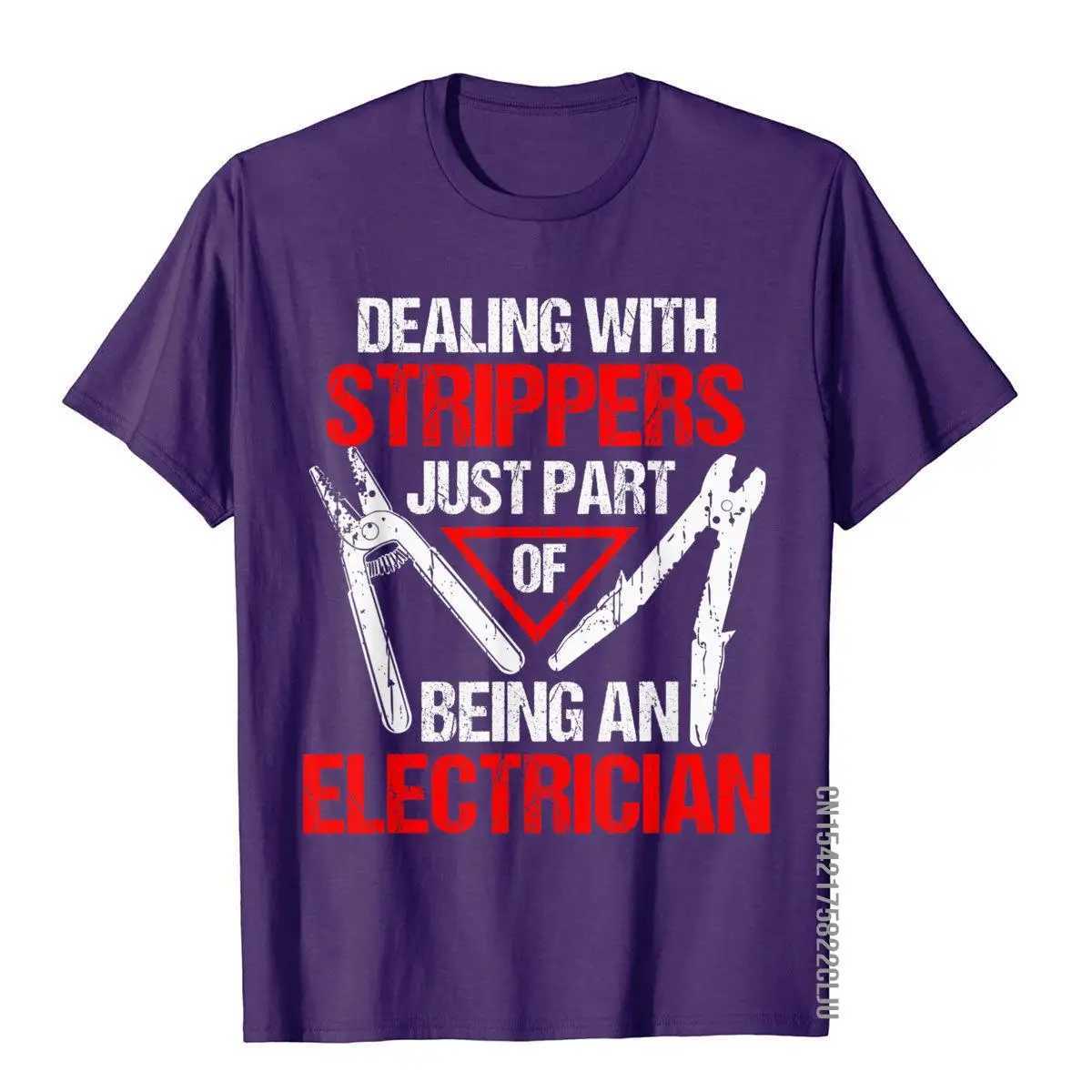 Dealing With Strippers Funny Electrician T-Shirt__97A339purple