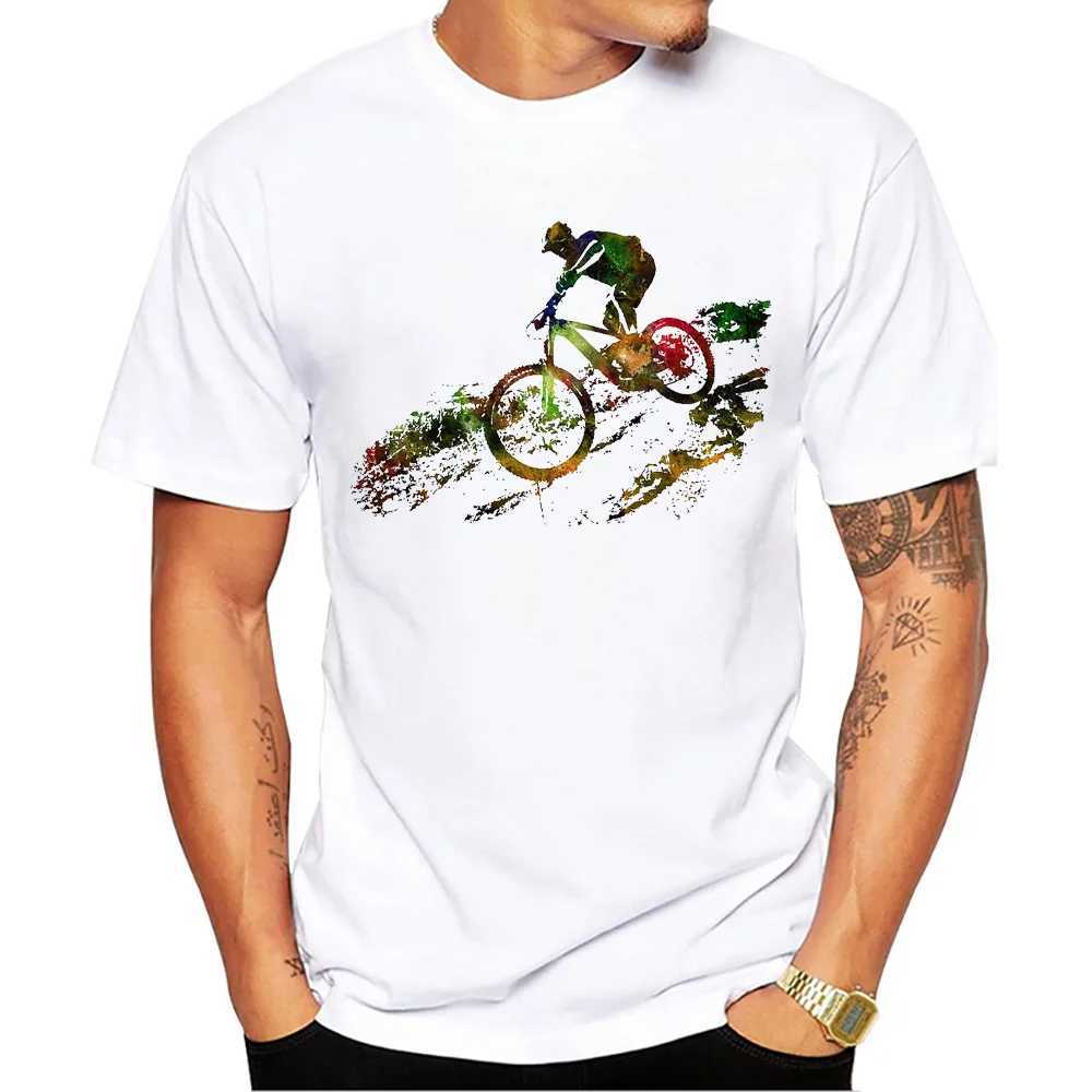 Herren T-Shirts Thub Vintage MTB Mens T-Shirts Mountainbike Print Boy T-Shirt Shirt Slve Downhill Fahrrad Sport Tops Fahrradliebhaber TS Y240509