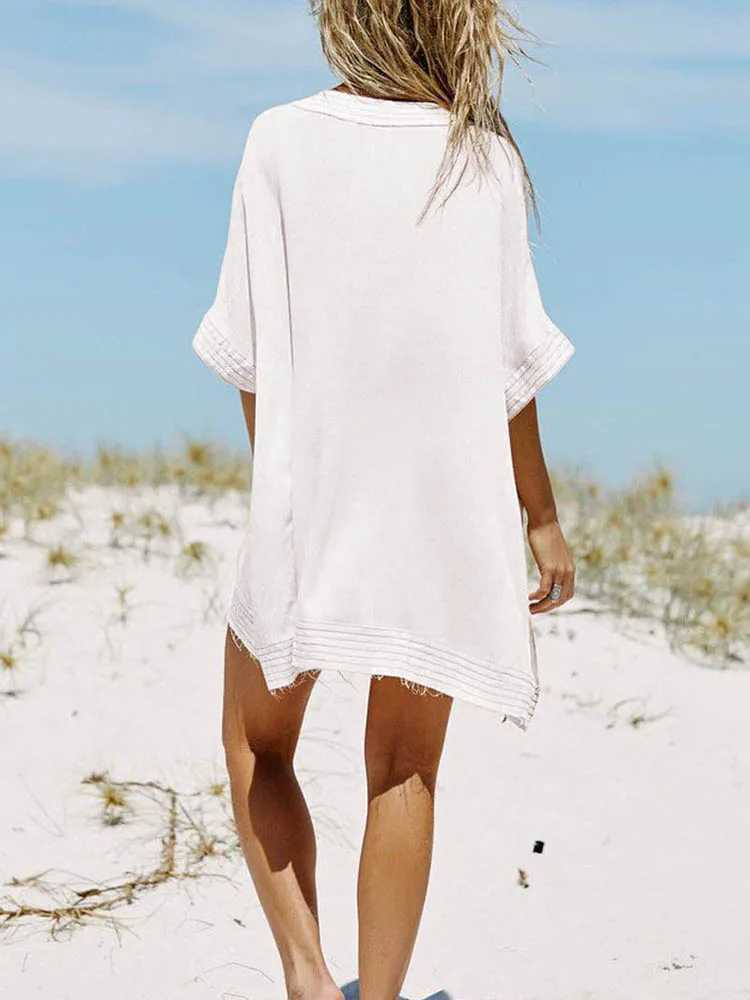 Основные повседневные платья Fitshinling кружевные платья белые бохо для женщин Сексуальное летнее пляжное платье Женское большое размер.