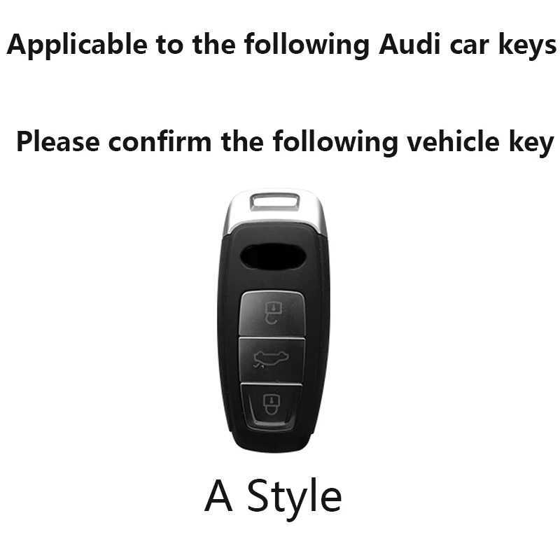 Cary Key Fashion TPU Car couverture de cas de clé distante Car FOB pour Audi A3 A6 A7 A8 Q7 Q8 D5 C8 E-Tron Protecteur Shell sans clé Keychain Accessoires T240509