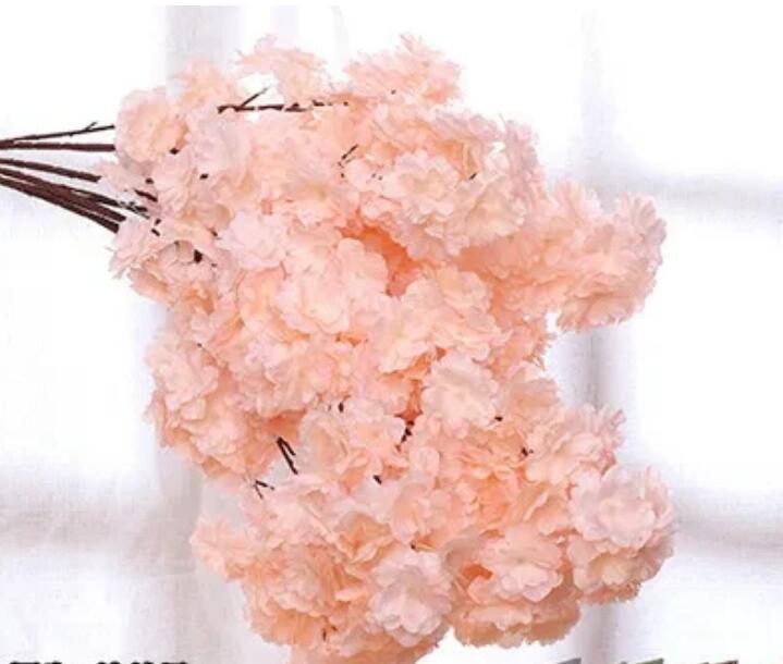 140-têtes fleurs artificielles fleurs de cerise arc de mariage décorer fausse fleur de la soie hydrtense de branche blanche décoration intérieure