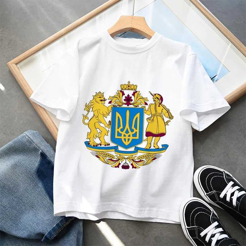 T-shirty urocze ukraińska koszulka chłopca Tshirt ukraińska koszulka harajuku dziecięca koszulka Little Boy Girl Unisex T-Shirtl240509