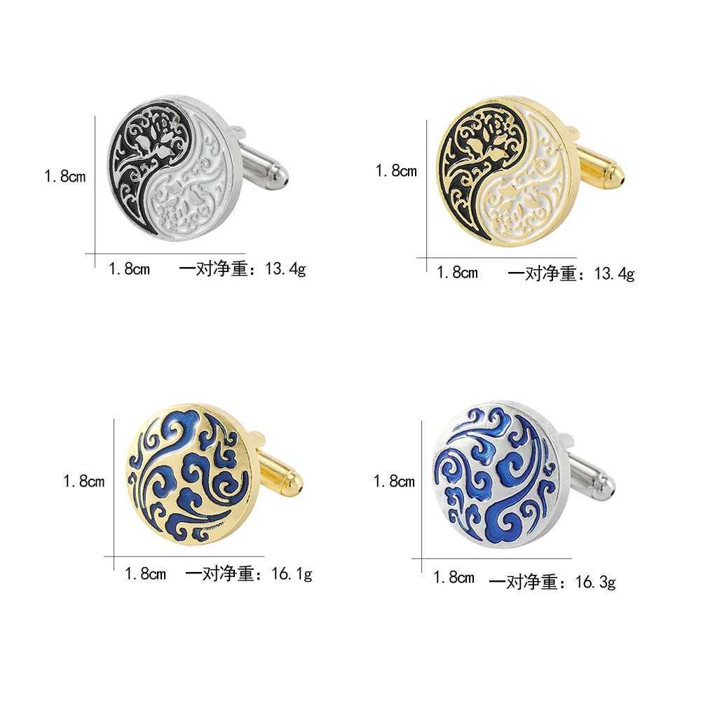 BUFF LINKS GOLDEN TAJ BUFFLINKS RETRO PROTRO BAIL NO NOT YIN YANG CILVIDAS FRANCESSAS DE CUFFLINKS DE CONJUNTO DE CASAMENTO Q240508