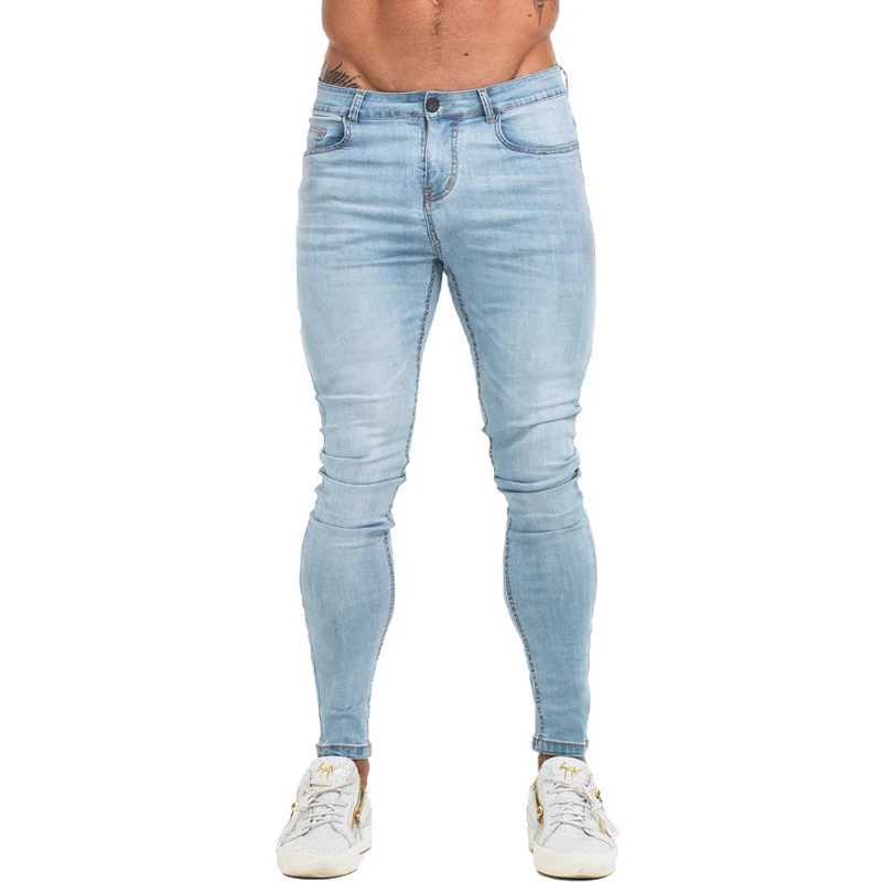 Jeans maschi maschi pantaloni da uomo pantaloni magri azzurro uomini in denim pantaloni hip hop stile hip hop più dimensioni jean maschio abbigliamento estate slim fit zm1012 t240508