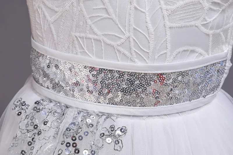 Robes de fille Nouvelle fille robe de mariée 2023 Banquet en dentelle Viete Fille d'anniversaire Robe blanche Fleur Fleur Fille Moyeur Dressl2405