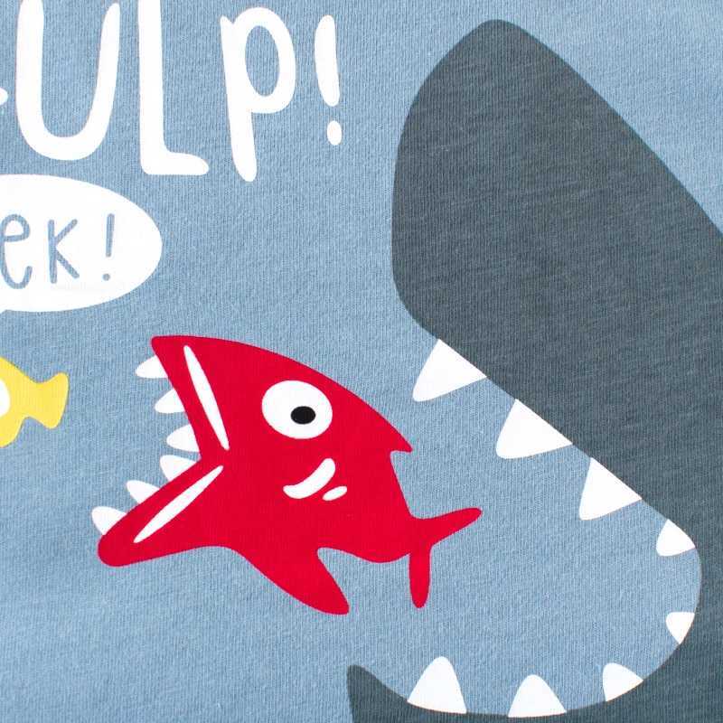 T-shirts 2024 Été Nouveau dessin animé Shark garçons débardeur pour enfants Vêtements sans manches