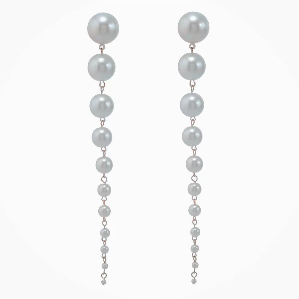 /lote Fashion Gradiente elegante Pearl Tassel Simulada Tassel Long Dangle para mujeres Accesorios de joyería de fiesta