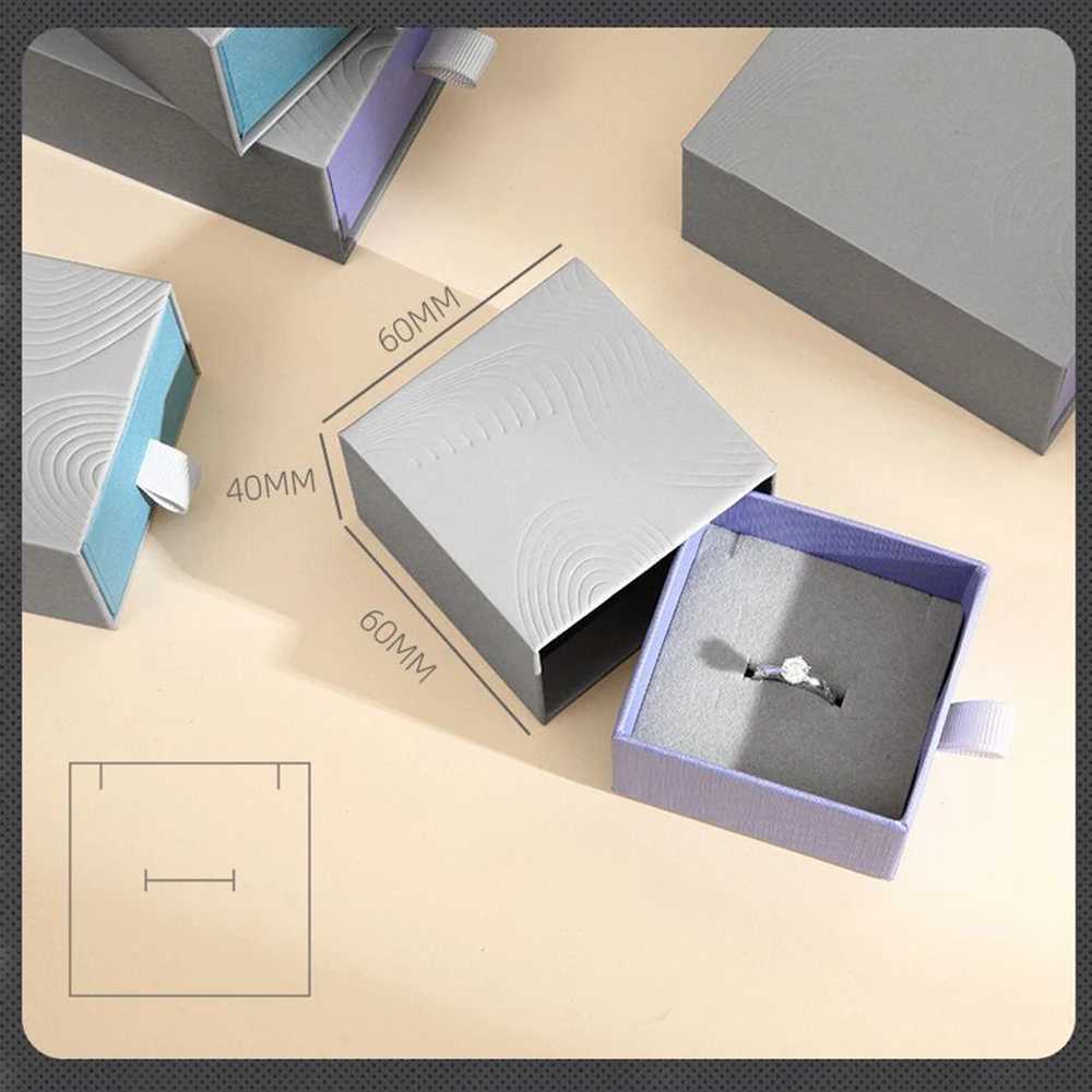 Jewelry Boxes Drer Jewelry Box Pendant Earrings Ring Necklace Organizer High-end Thickened Paper Pull-out Jewelry Storage Box Wholesale