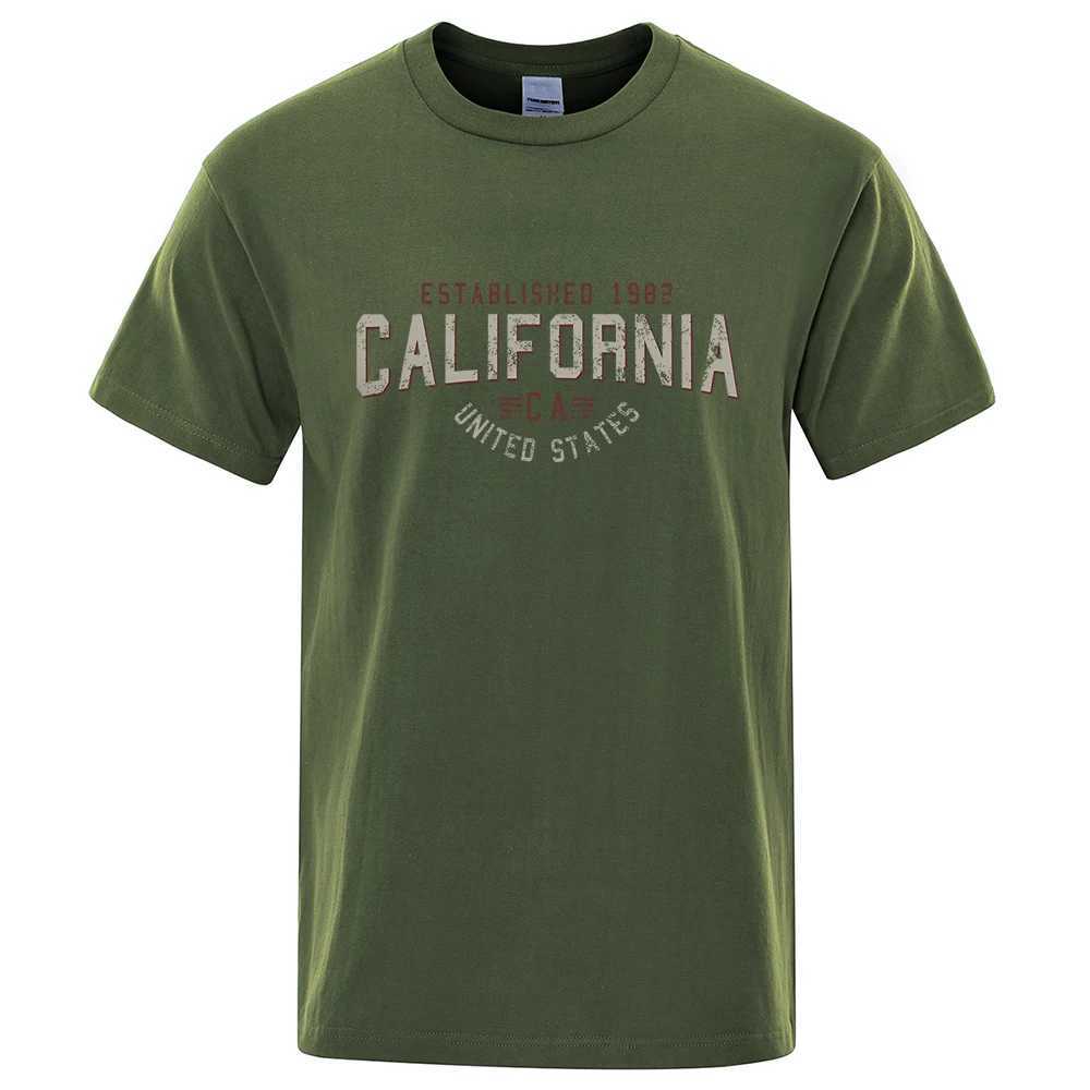 T-shirts voor heren opgericht in 1982 California USA Heren T-shirts Oversized katoenen zomer T-shirts Ademende en losse o-neck shirts hiphop t-shirts d240509