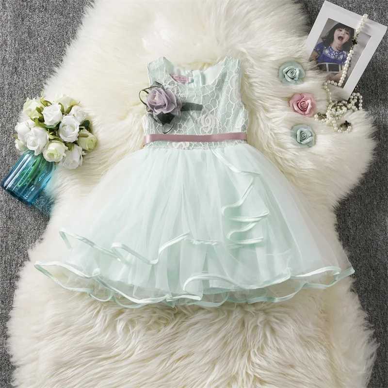 Abiti da ragazza 1 2 3 4 Abito bianco 5 anni ragazza in pizzo Tulle Abbigliamento da bambina Birthday Party Princess Elegant Flow