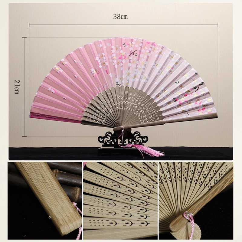 Prodotti in stile cinese Silk Vintage Follo Fan Fan in stile cinese Dance da matrimonio Fare di seta pieghevole Donne Foto Prop Tool Art Craft Decoration Home