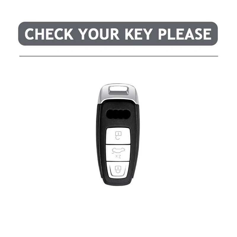 Car Key Zinc Alloy Carbon Fiber Car Remote Key Case For Audi A3 A4 B9 A6 A7 4K A8 E-tron Q5 Q8 C8 D5 SQ8 Protector Holder Accessories T240509