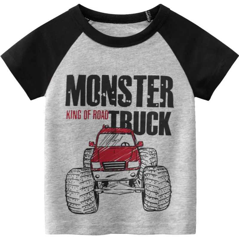 T-shirts 1 2 3 4 5 6 7 8 9 year old baby boy T-shirt clothing 100% pure cotton short sleeved dinosaur monster cartoon childrens T-shirt clothingL2405