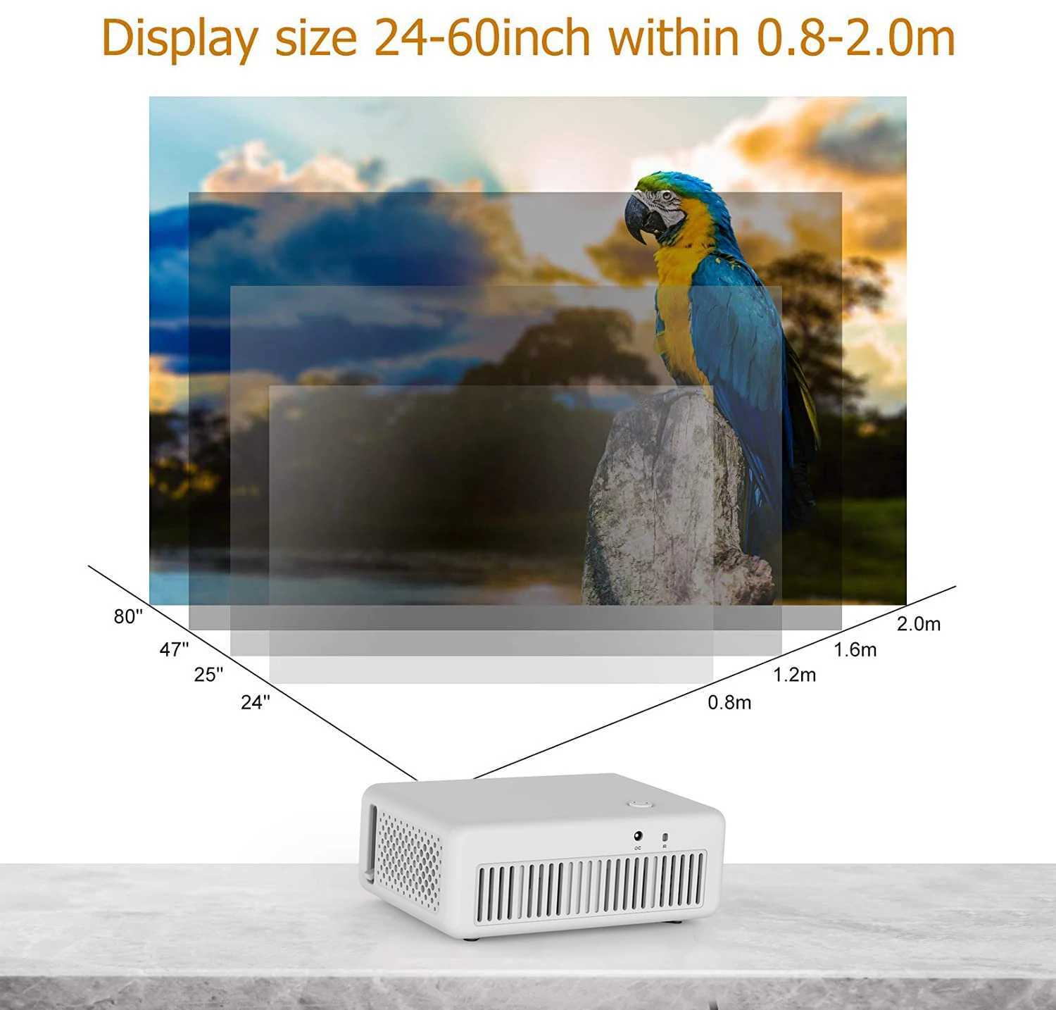 プロジェクターの震えPL1ミニプロジェクター1080pサポートステレオスピーカー480 * 360 LEDビデオビームiOS Android TVスティックRoku Xbox PS4 HDMI J240509に適しています