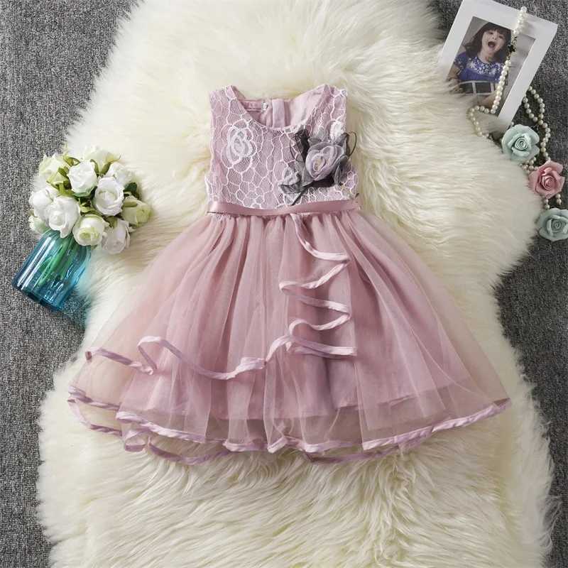 Abiti da ragazza 1 2 3 4 Abito bianco 5 anni ragazza in pizzo Tulle Abbigliamento da bambina Birthday Party Princess Elegant Flow