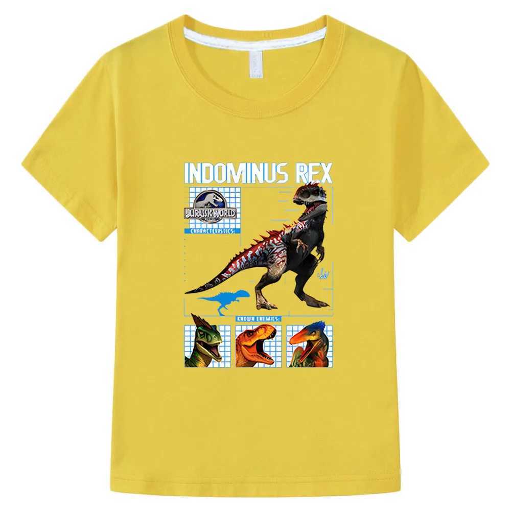 T-shirts Jurassic World India Rex Summer Childrens T-shirt coton garçons et filles T-shirt à manches courtes garçons et enfants Vêtements Childrens Clothingl2405