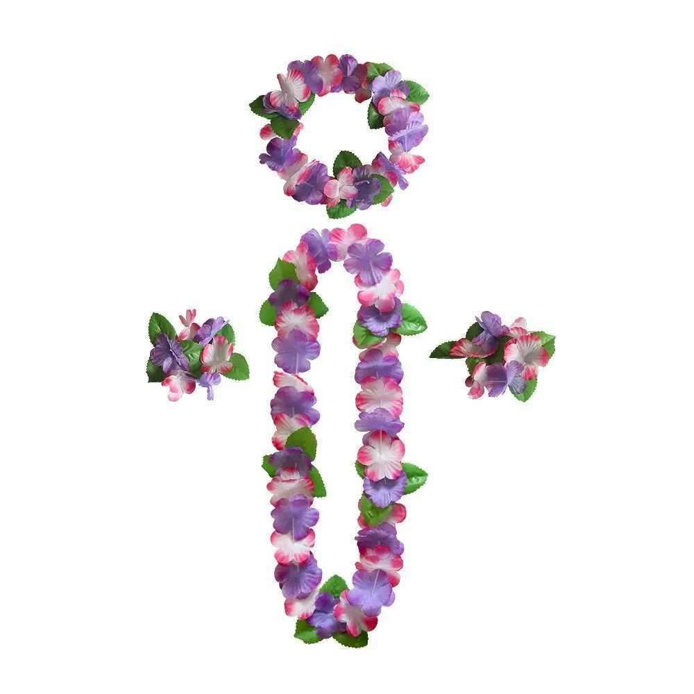 Fleurs décoratives couronnes hawaiian plage leis collier fleurs artificielles collarines de plage d'été couronne de fleur de la plage guirlande décoration d'anniversaire de mariage