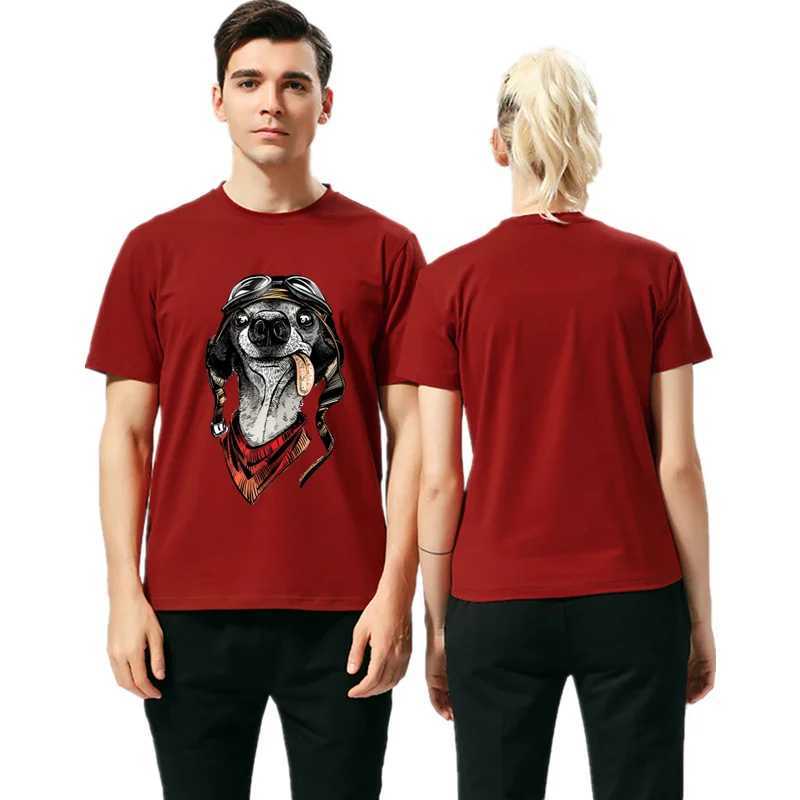 T-shirts masculins Brand Man Woman Lovers T-shirts Sleeve courte avec un chien mignon tops lâches noir blanc harajuku fashion