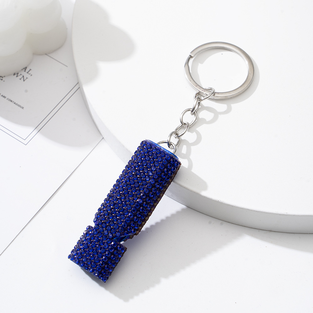Llaves de autodefensa Cadena de llaves de diseñador de mujer para hombres Al aire libre Aleación de aluminio de aluminio Doble, doble silbato, llave de llave de llave de diamante
