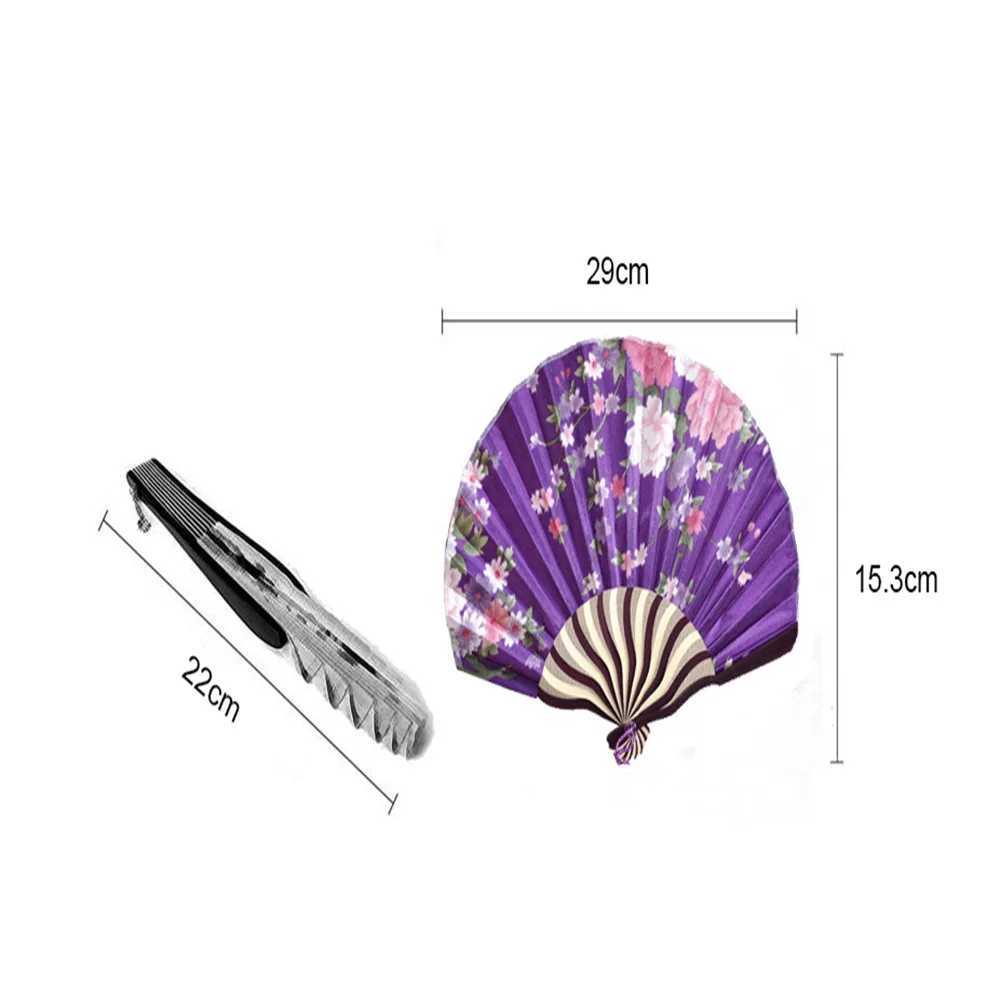 Kinesiska stilprodukter kinesisk stil handhållen fans personligt mönster silke bambu fällbara fans handhållna bröllop hand fan cool bambu blommor fan