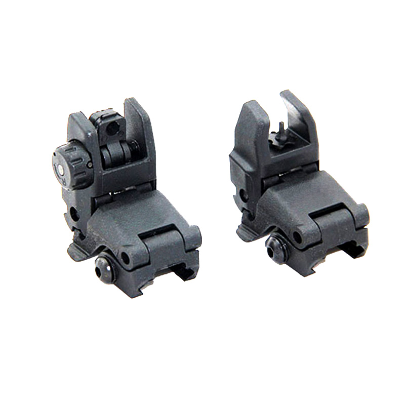 Taktik M4 AR15 AR-15 Ön ve Arka Flip Sight Hızlı Geçiş Yedekleme Katlanabilir Gözler Av Tüfek Optikleri Picatinny Rail