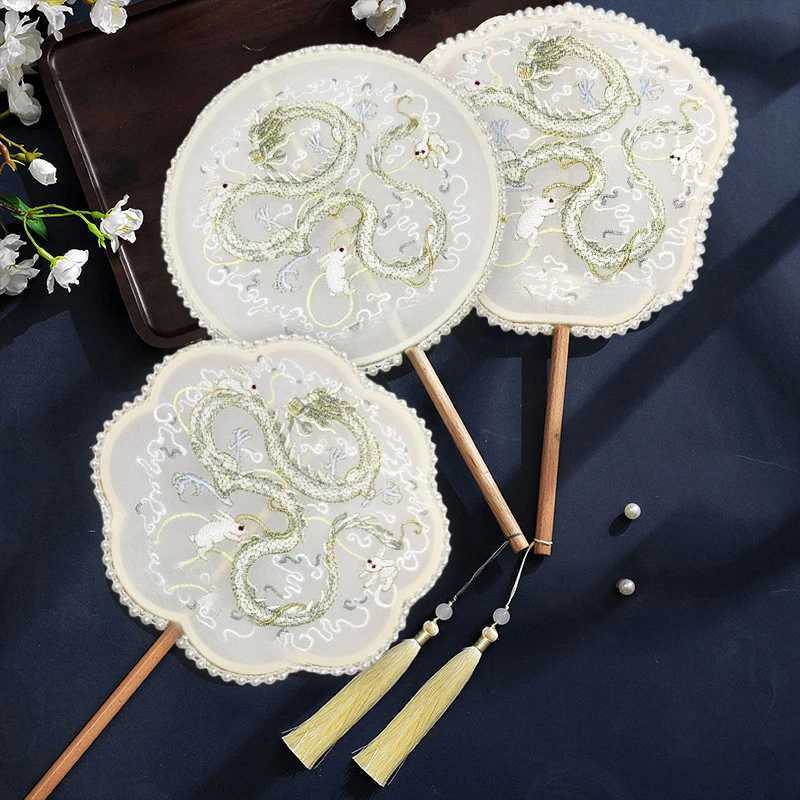Produkte im chinesischen Stil gestickt Seidenfan Chinesischer Stil Klassischer Hofhandfan für Frau Hochzeit Dance Party Cosplay Home Decor