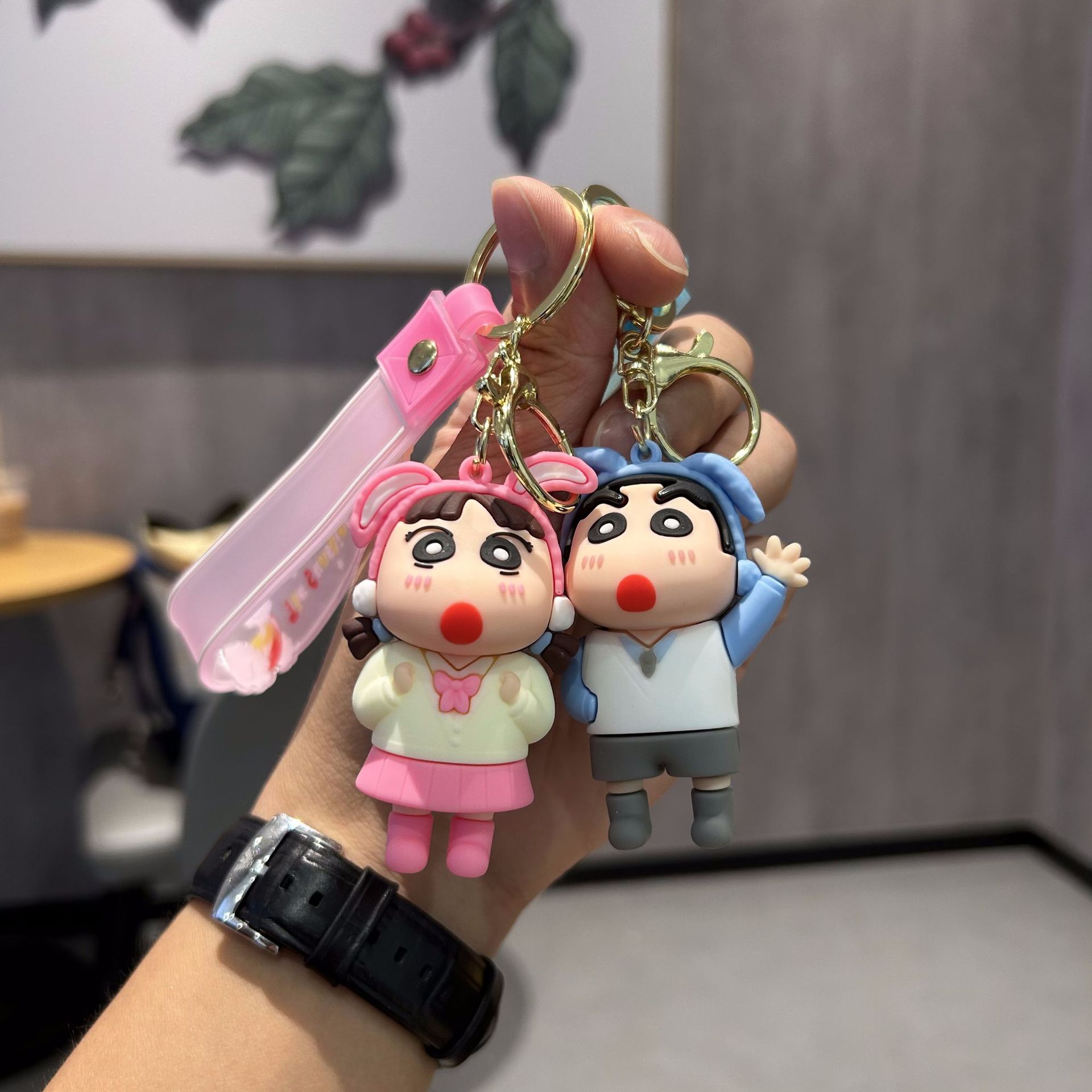 Dessin animé Anime Nouveau porte-clés Pendre Cartoon Trendy Street Dance Boy Doll Car Couple Couple de porte-clés Pendant