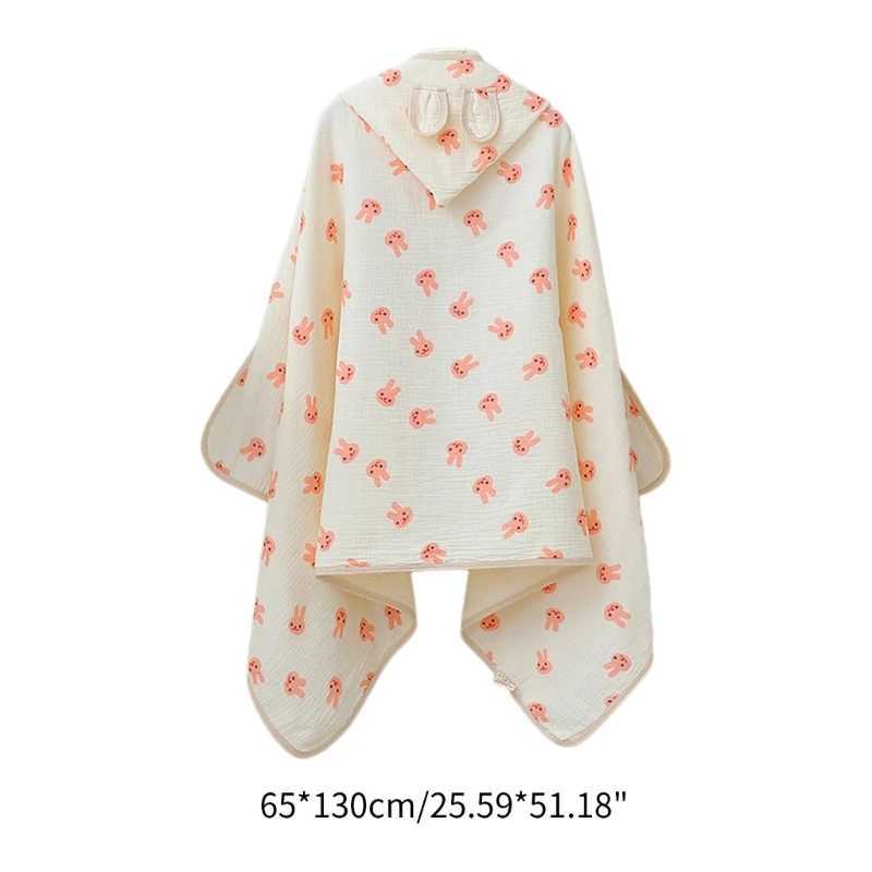 Handdukar klädar nyfödda huva badhandduk mjuk absorberande spädbarnshandduk 0-3y småbarn tryck badrock baby unisex wrap filt dusch drop frakt